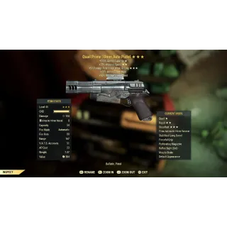 Quad* Faster Fire* +50 Damage Resistance While Aiming* 10MM PISTOL