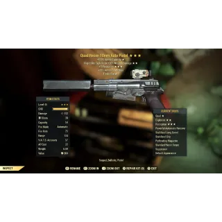 Quad* Explosive* +3 Perception* 10MM PISTOL