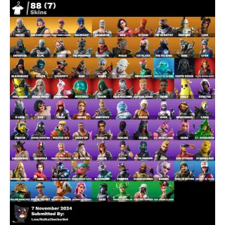 88 skins / PSN , XBOX , PC /  | Old Pve / Havoc / Take The Elf / 900 Vbucks + mail | Full Access