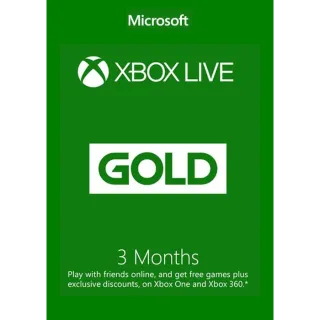 XBOX LIVE GOLD 3 month