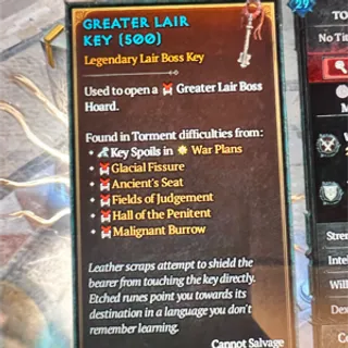S15 Greater lair key*100