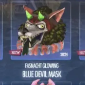 Glowing Blue Devil Mask