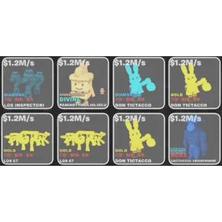 8x 1.2M/s Bundle Fortnite Fruits vs. Brainrots