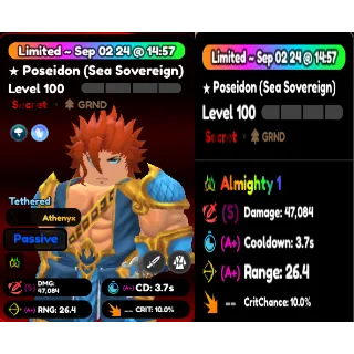 Poseidon (Sea Sovereign) - Anime Defenders