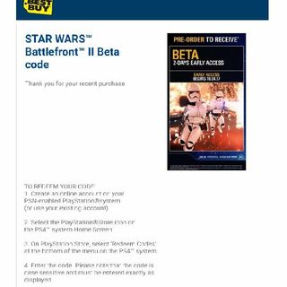 battlefront 2 beta code not working