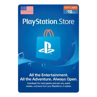 $ 10 USD PlayStation Store - GIFT CARD USA