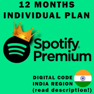 12 MONTHS - Spotify Premium INDIVIDUAL PLAN