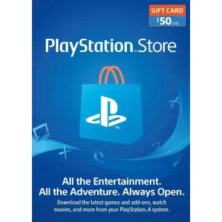 $ 50 USD PlayStation Store - GIFT CARD USA