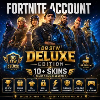 👑 FORTNITE ACCOUNT  OG STW DELUXE EDITION | BONUS SKINS | FULL ACCESS [OF-004]
