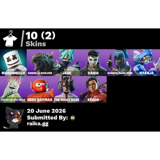 🔥 Fortnite Account | 10 Skins (Marshmello + Godzilla Evolved + Hero Baymax) | PC/PSN/XBOX/SWITCH | Full Access 🔥
