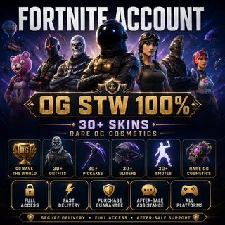 💎 FORTNITE ACCOUNT OG STW 100% | 30+ SKINS to 200 SKINS | RARE OG COSMETICS [OF-006]