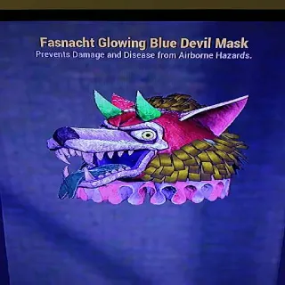Fasnacht Glowing Blue Devil Mask
