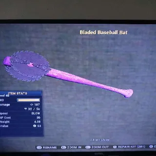 Bladed Pink Baseball Bat