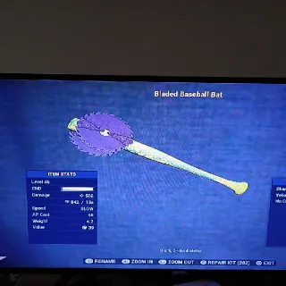 Bladed Yellow Baseball Bat