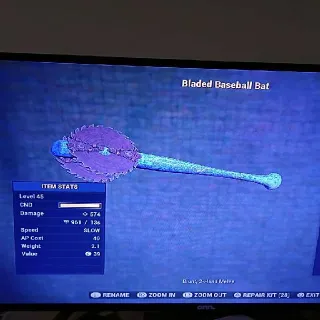 Bladed Indigo Baseball Bat