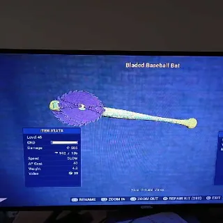 Bladed Yellow Baseball Bat