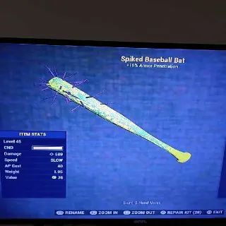 Spiked Yellow Baseball Bat