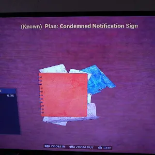 Condemned Note Sign