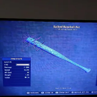 Spiked Indigo Baseball Bat