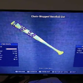Chain Yellow Baseball Bat