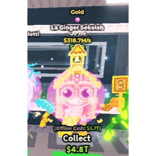 🚨 Cheapest Price🚨Gold La Ginger Sekolah 318.7M/s🚨 ALSO LOOKING BULK BUYERS🚨| Steal A Brainrot