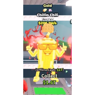 🚨 CHEAP PRICE(See Desc)🚨Gold Chillin Chili 206.3M/s🚨| Steal A Brainrot