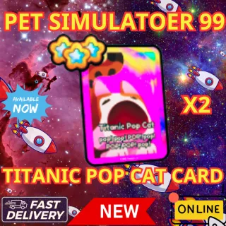 TITANIC POP CAT CARD X2