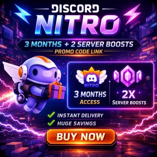 Discord Nitro 3 Month Promo Link – New Users Only - Instant Delivery