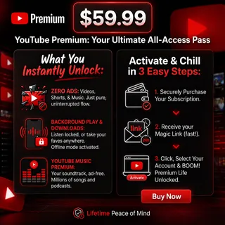 YouTube Premium (12 Months) — Upgrade On Your Account