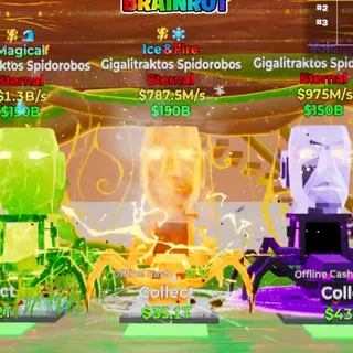 Gigalitraktos Spidorobos Ice and Fire with 2 Traits Fortnite Steal The Brainrot