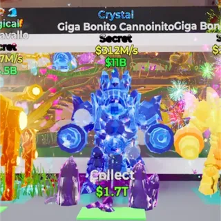 Giga Bonito Cannoinito Crystal RARE Fortnite Steal The Brainrot