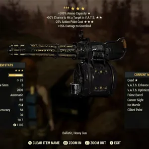 Q5025 Gilded Minigun