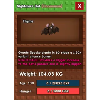 NIGHTMARE BAT 104.03KG AGE 100