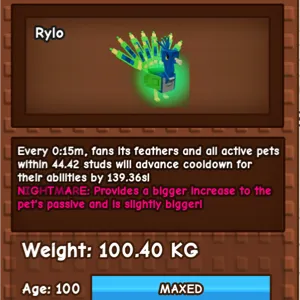 78 and 100kg peacock