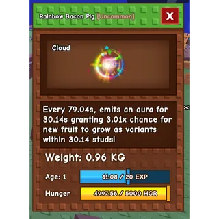 Rainbow Hatched Bacon Pig
