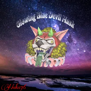 Glowing Blue Devil Mask