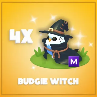 4x Mega Budgie Witch
