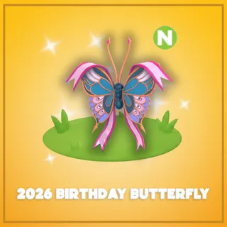 Neon 2026 Birthday Butterfly