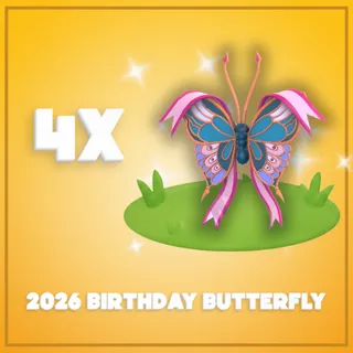 4x 2026 Birthday Butterfly