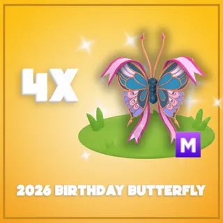 4x Mega 2026 Birthday Butterfly