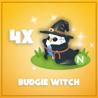 4x Neon Budgie Witch