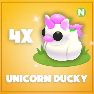 4x Neon Unicorn Ducky