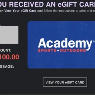 Academy Sports+Outdoors $100 eGift card —For Sale