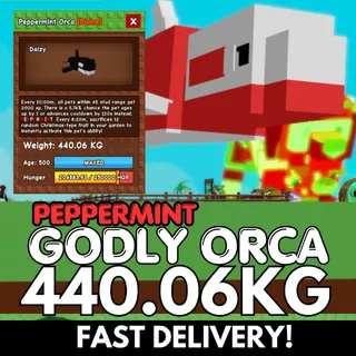 PEPPERMINT Godly Orca 440.06KG | Rare Mutation ⚡INSTANT DELIVERY⚡