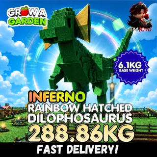 INFERNO Rainbow Hatched Dilophosaurus 288.86KG | RBH Dilo | Age 500 ⚡INSTANT DELIVERY⚡