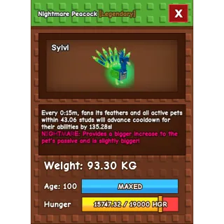 15s Titanic Nightmare Peacock  93.30KG