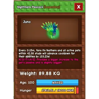 Nightmare Titanic Peacock 89.88KG | Age 100 ⚡INSTANT DELIVERY⚡