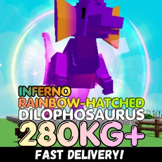 INFERNO Huge Rainbow Hatched Dilophosaurus 280KG+ | RBH Dilo | Age 500 ⚡INSTANT DELIVERY⚡
