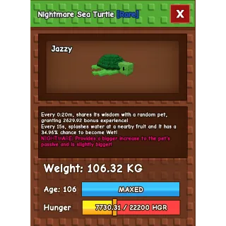 20secs Nightmare Colossal Sea Turtle 106.73KG