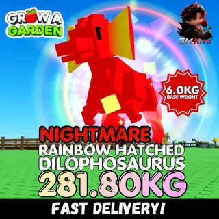 NIGHTMARE Rainbow Hatched Dilophosaurus 281.80KG | RBH Dilo | Age 500 ⚡INSTANT DELIVERY⚡